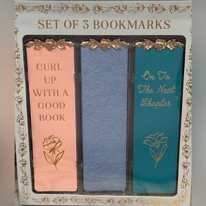 NWT Eccolo Pink , Powder Blue, and Teal Bookmarks Set of 3